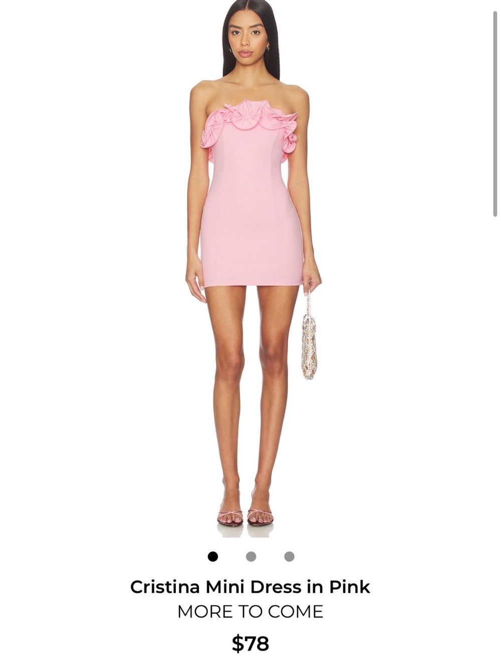 REVOLVE Pink Strapless Ruffle Mini Dress